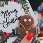 tarjeta y galleta navideña